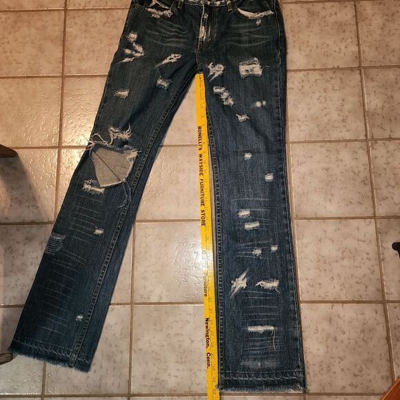 Earl jeans womens 55 original low rise distressed jeans size 28 size 6 grunge - Picture 11 of 14